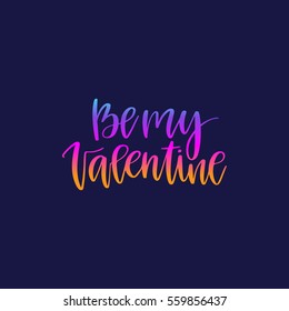 Vector hand drawn greeting card - Be my Valentine. Valentine's Day design