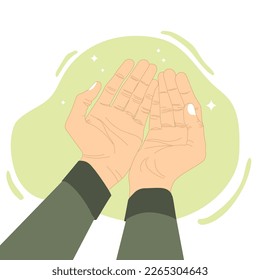 Vector hand drawn greeting pray illustration