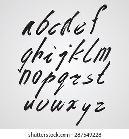 Vector  hand drawn grunge  Alphabet. ABC set for School illustration, flyers, posters and banner  design, restaurant anf coffee menu. EPS 10