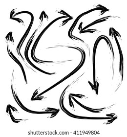 Vector Hand Drawn Grunge Arrows Collection 
