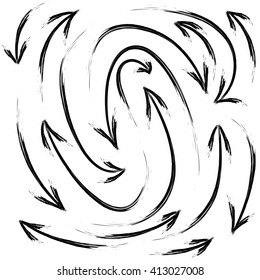 Vector Hand Drawn Grunge Arrows Collection 