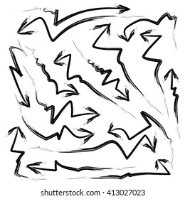 Vector Hand Drawn Grunge Arrows Collection 