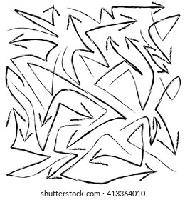 Vector Hand Drawn Grunge Arrows Collection