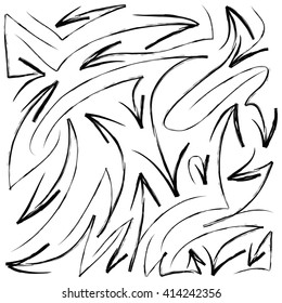 Vector Hand Drawn Grunge Arrows Collection