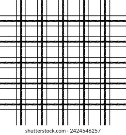 Vector hand drawn grunge checkered pattern. Doodle Plaid geometrical simple texture. Crossing lines. Abstract cute delicate pattern ideal for fabric, textile, wallpaper.