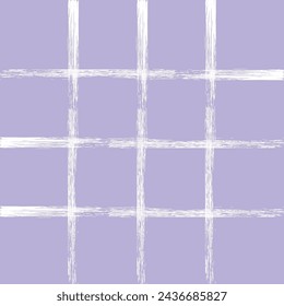 Vector hand drawn grunge checkered pattern. Doodle Plaid geometrical brush texture. Crayon Crossing lines. Abstract cute delicate pattern ideal for fabric, textile, wallpaper.