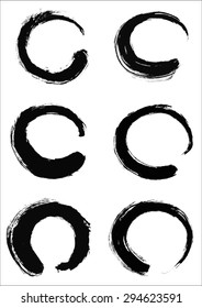 vector hand drawn grunge dry brush zen enso