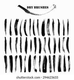 vector hand drawn grunge dry brush smears