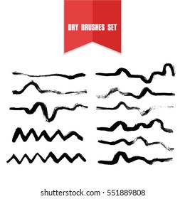 Líneas raspadas de cepillos secos, dibujadas a mano, raspadas a mano. Juego de imágenes prediseñadas para tu diseño.
