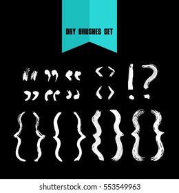 Vector hand drawn grunge dry brush punctuation marks. Clip art set for your design.