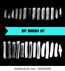 Vector hand drawn grunge dry brush line smears. Clip art big set for your design.