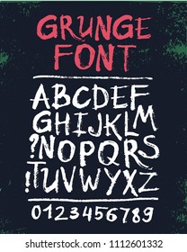 Vector hand drawn grunge font. 