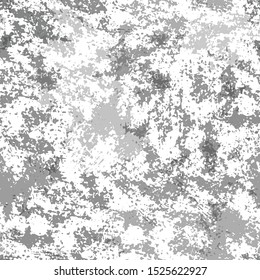 Vector Hand Drawn Grunge Seamless Pattern, Grey Background. Distressed Texture Of Rough Grain.