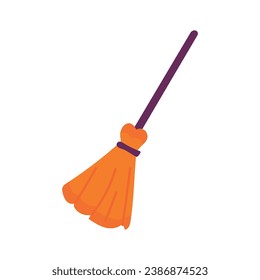 vector hand drawn halloween broom doodle.