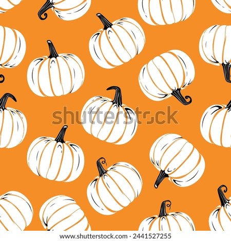 Vector Hand drawn Halloween pumpkin seamless pattern design retro style pumpkins printable texture. Repeatable and printable pumpkin texture. Halloween and Holiday and Pumpkin Concept Design.