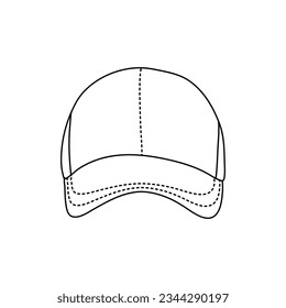 Vector hand drawn hat outline doodle icon. Cap sketch illustration for print, web, mobile and infographics isolated on white background.