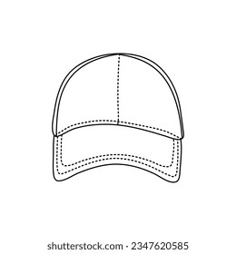 Vector hand drawn hat outline doodle icon. Cap sketch illustration for print, web, mobile and infographics isolated on white background.