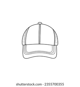 Vector hand drawn hat outline doodle icon. Cap sketch illustration for print, web, mobile and infographics isolated on white background.