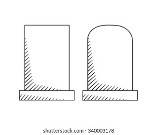 Vector hand drawn headstones. Graveyard sketch concept