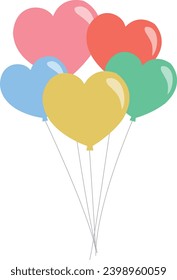 vector hand drawn heart balloon