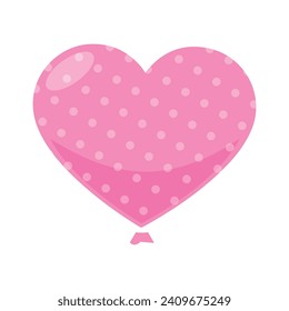 Vector hand drawn heart balloon on white.