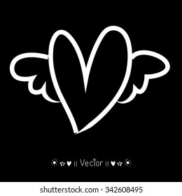 Vector hand drawn heart - calligraphy, Illustration EPS10 great for any use.