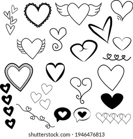 vector hand drawn heart doodle