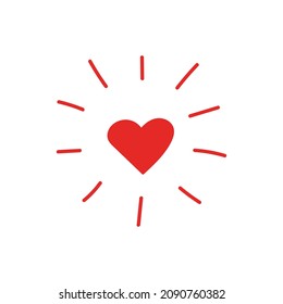 vector hand drawn heart doodle icon, isolated