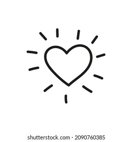 Vektorgrafik, handgezeichnet, Herzdoodsymbol einzeln