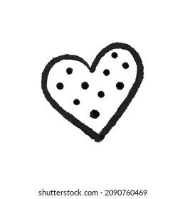 vector hand drawn heart doodle icon, isolated