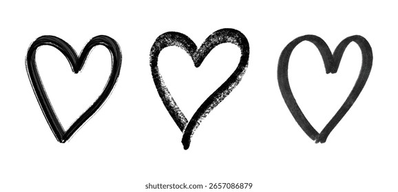 Garabatos de corazón dibujados a mano de Vector