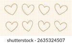 Vector Hand Drawn Heart Icon Collection