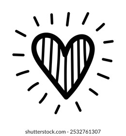 Vector Hand Drawn Heart Icon Symbol