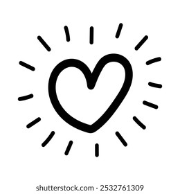 Vector Hand Drawn Heart Icon Symbol