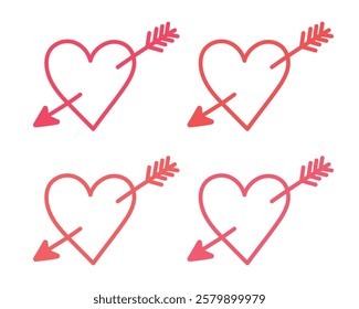 Vector Hand Drawn Heart Icon Set