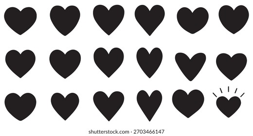 Vector Hand Drawn Heart Icon Set