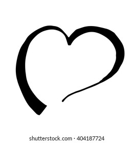 Vector hand drawn heart Isolated,doodle illustration
