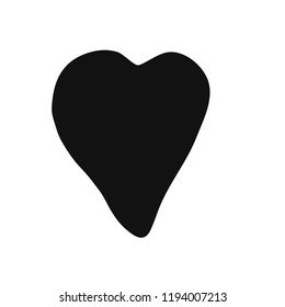 Vector hand drawn heart. Love symbol. Isolated, clip art. Brush, ink. Decor element for Valentine's day card, pattern, poster, label, sticker, postcard and print.