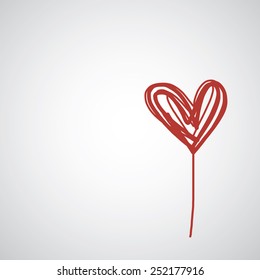 vector hand drawn heart of love 
