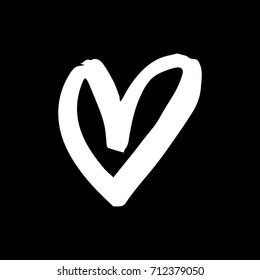 Vector hand drawn heart. Picture, label, poster, postcard, print, element for design and other.