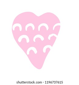 Vector hand drawn heart. Pink love symbol. Isolated, clip art. Brush, ink. Decor element for Valentine's day card, pattern, poster, label, sticker, postcard and print.