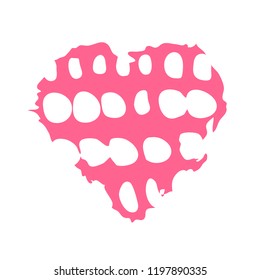 Vector hand drawn heart. Pink love symbol. Isolated, clip art. Brush, ink. Decor element for Valentine's day card, pattern, poster, label, sticker, postcard and print.