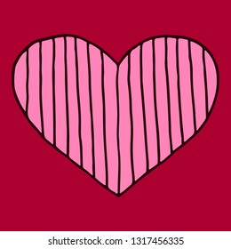 Vector hand drawn heart, valentine's day background, greeting card design