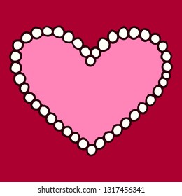 Vector hand drawn heart, valentine's day background, greeting card design