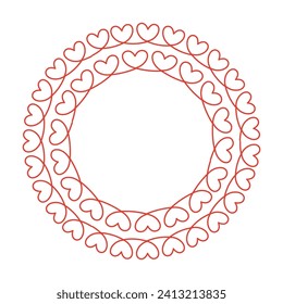 Vector hand drawn hearts border and frame.