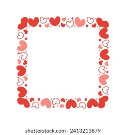 Vector hand drawn hearts border and frame.