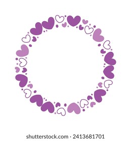 Vector hand drawn hearts border and frame.