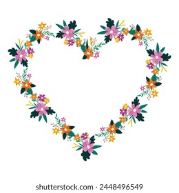 vector hand drawn hearts border and frame.