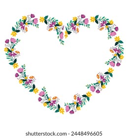vector hand drawn hearts border and frame.