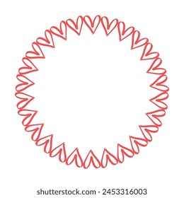 vector hand drawn hearts border and frame.